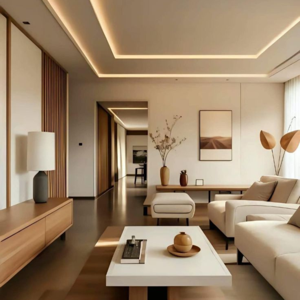 Contemporary Livingroom with sofaset, table