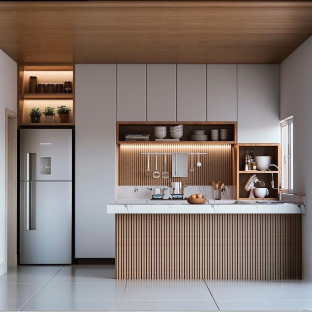 White Straight Kitchen